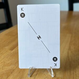 Chanel Collectible Playing Card (CC) King with Display